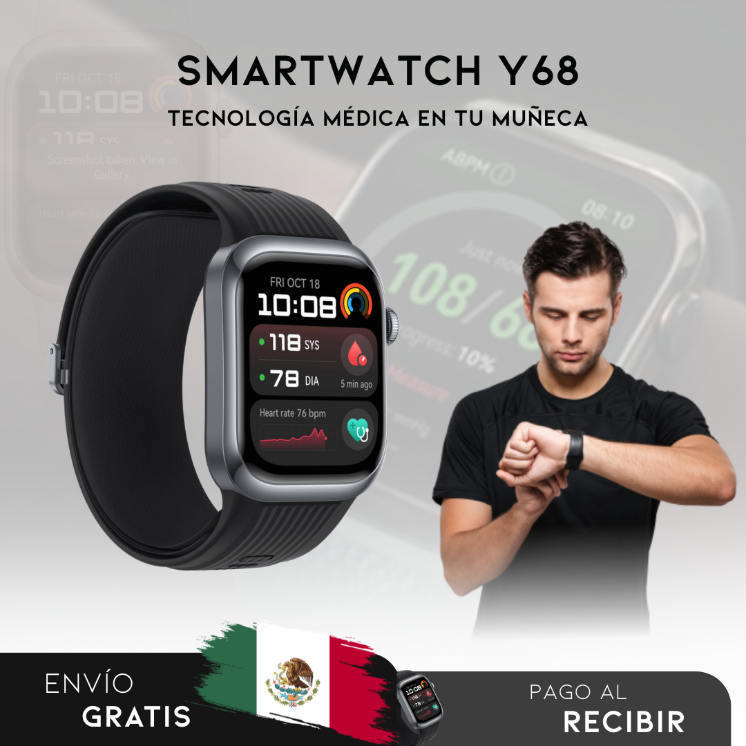 Smartwatch Y68 Reloj inteligente que cuida de tu salud